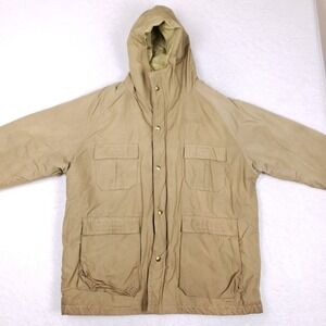 Maine Guide Thinsulate Parka Large Tan‎ Hooded USA Made Outdoor Workwear Coat
